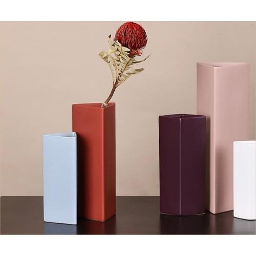 Triangle Modern Minimalist Handmade Art Zen Home Decor Vase Ceramic Ornaments Living Room Model Home Decoration P25