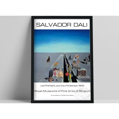 Salvador Dali Museum Exhibition Poster, Dali The First Days Of Spring 1929 Wall Painting, Surrealism Print, Vintage Wall Picture