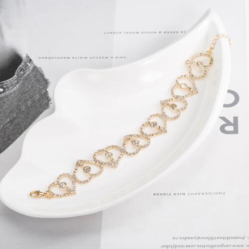 YFJEWE Women Drop Shipping Bracelet Silver color Gold Iced Out Rhinestones Chain Bling Crystal Bracelet B223