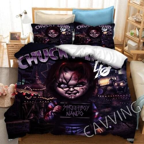 Funny Chucky 3D Printed Bedding Set Duvet Covers & Pillow Cases Comforter Bedding Set Bed Linen( US Sizes/EU Sizes/AU Sizes)