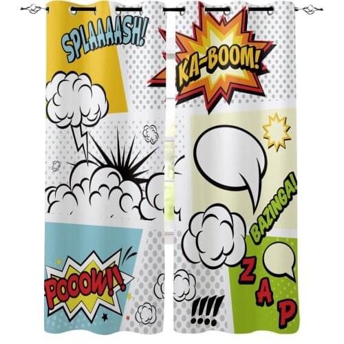 Dialog Box Explosion Curtain For Kitchen Living Room Bedroom Curtains Home Decoration Window Treatments Drapes