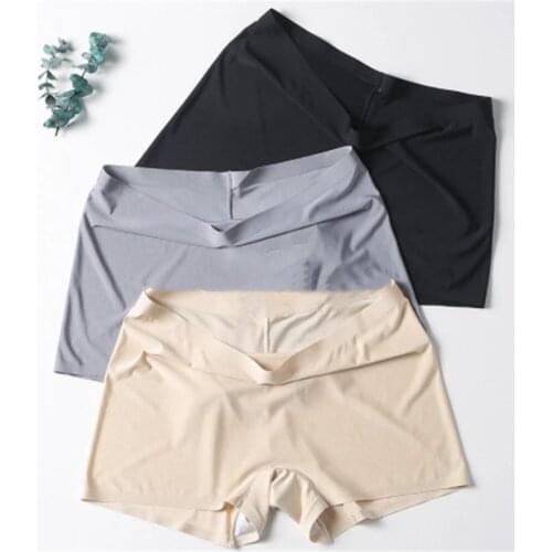 Womens Summer Safety Short Panties Ice Silk Underpant Seamless Anti-glare Ladies Pants Girl Boxer Briefs Cozy Female Underwear