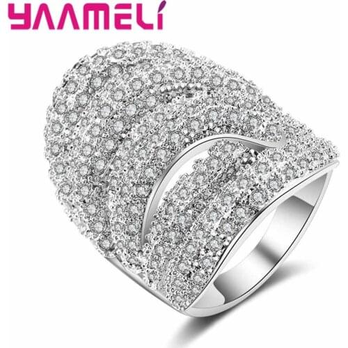 Hollow Cross Wide Shinning Zirconia Women Ring 925 Sterling Silver With Oval Clear AAA CZ Crystal Stone Wide Round Rings