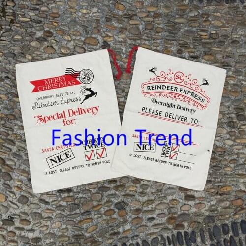 10pcs/lot free shipping Hot Sale Personalized Canvas Santa Sack