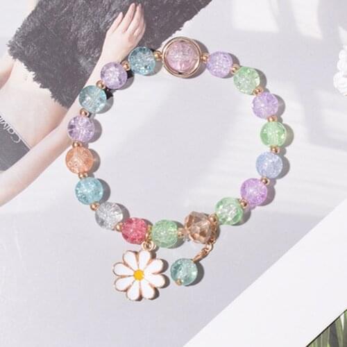 2021 New Girlfriend Charm Bead Bracelet Daisy Colorful Summer Armband Chain Cute Bracelet Party Wedding Friendship Gift Jewelry