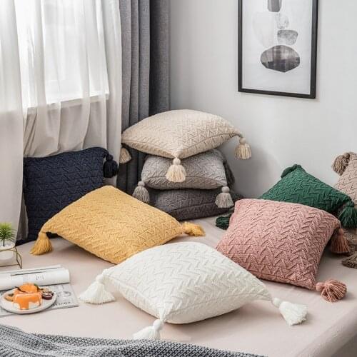 2021 Chenille 45x45cm Decorative Pillowcases Pillow Cover Geometric Nordic Style Bed Sofa Cusions Case Soft Solid Colors Pillows