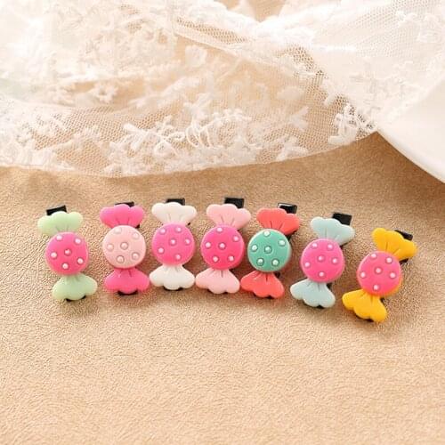 5Pcs/Set Cute Girls Hair Pins Clips Kids Candy Shape Hairpins Barrettes Sweet Cartoon Children Headwear Hair Styling Accessories