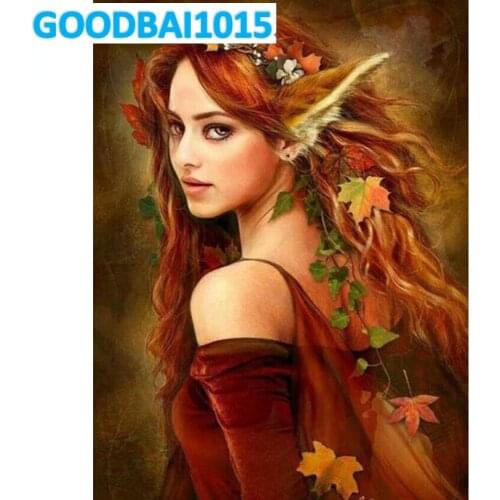 5D Diy Mosaic Fairy Girl Diamond Embroidery Full Drill Portrait Home Decoration Diamond Painting Art Rhinestones Gift