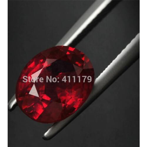 AAAAA faceted stone beads oval shape for jewelry making diy Burma women gifts red corundum