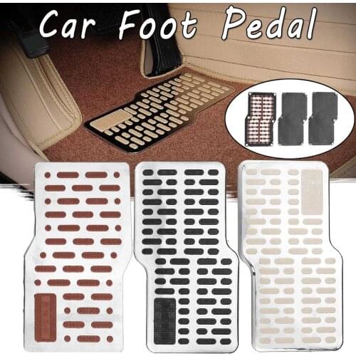 Auto Car Foot Rest Pedal Plate Floor Carpet Mats Non-slip Stainless Heel Pad For Car Truck Suv Black Beige Brown