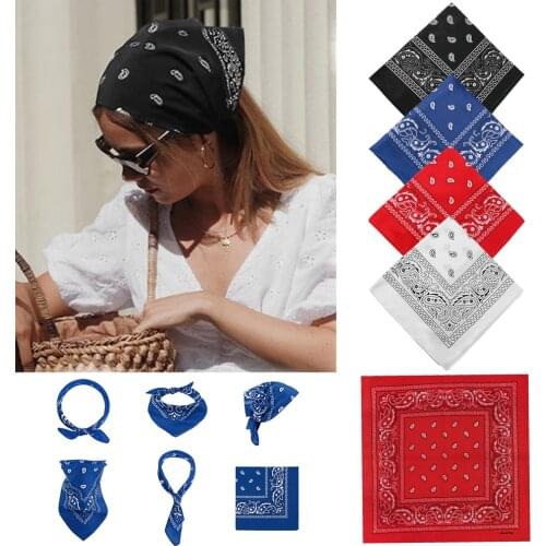 Bohemian Print Bandana Hair Bands for Girls Women Kids Unisex Square Scarf Turban Headband Hair Accessories for Camping Walking