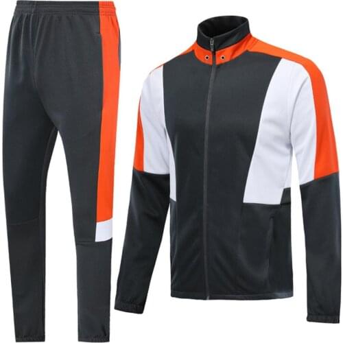 Men‘s High quality football tracksuit training jacket suits adult customize uniforms kits sportswear