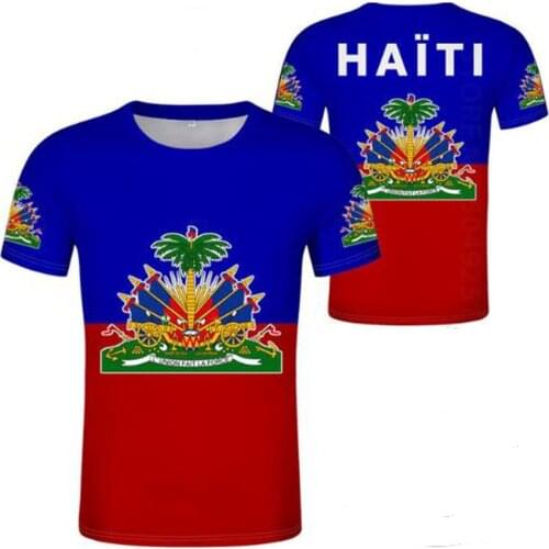 HAITI men youth diy free custom name number hti nation flag country ht french haitian republic college print photo boy t shirt