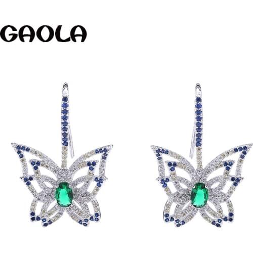 GAOLA Fashion Classic Lovely Butterfly Dangle Earrings Cubic Zirconia Earring For Women GLE6526