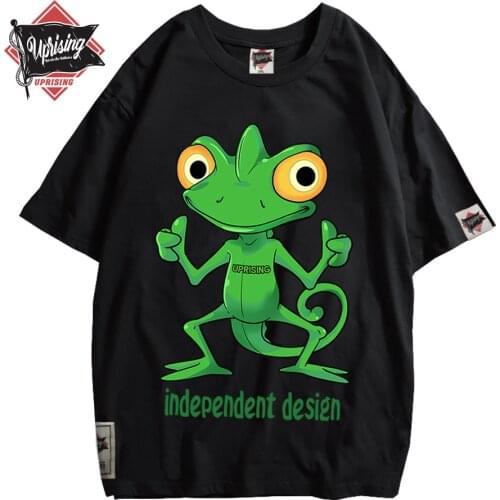 Cool T-shirt Fashion Men hip hop T shirt Printed Funny Chameleon Casual Short Sleeve Summer Tops Tee T Shirts Man Brand Clothes