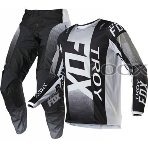 Gray MX ATV 180 Oktiv Gear Set Motorbike MTB SE Dirt Bike Riding Offroad Jersey Pants Mens Racing Kits Combo