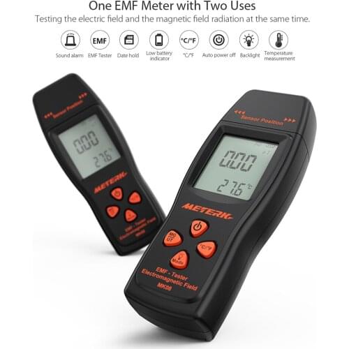 Meterk EMF Meter Professional Handheld Digital LCD EMF Detector Electromagnetic Field Radiation Tester Dosimeter Tester Counter