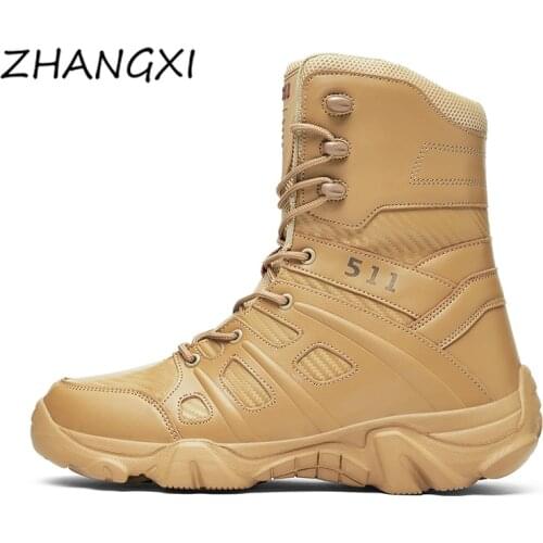 Men High Quality Brand Military Leather Boots Special Force Tactical Desert Combat Mens Boots Outdoor Shoes Ankle Boots Zapatos