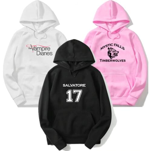 The Vampire Diaries Men and Women Long Sleeve Hoodies Casual Sweatshirt Boys Girls Hoodies Unisex Casual Hoodie