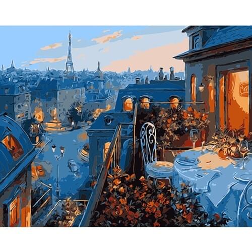 Frameless picture on wall acrylic paint by numbers diy painting by numbers unique gift oil painting Landscape pictures RS161