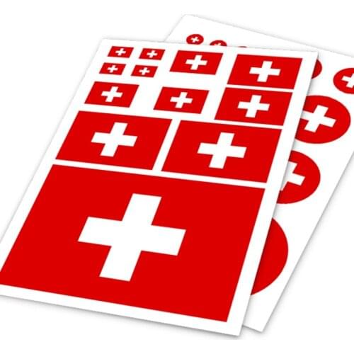 Noizzy Switzerland World Cup Swiss National Flag Sticker Car Decal Auto Motorcycle Schweiz Vinyl Helmet CHE Iphone Car Styling