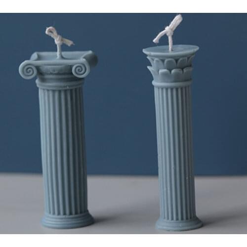 New DIY Candles Mould Roman Column Aromatherapy Plaster Candle 3D Silicone Mold Hand-made Soy Aroma Wax Soap Candles Mold