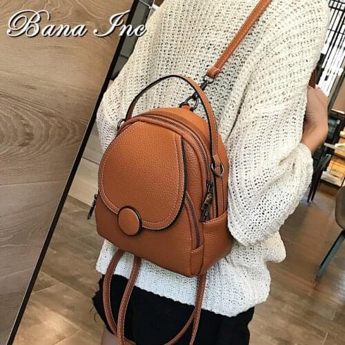 New Designer Fashion Pu Leather Backpacks for Women 2021 Mini Soft Touch Multi-Function Small Backpack Female Ladies Girl Purse