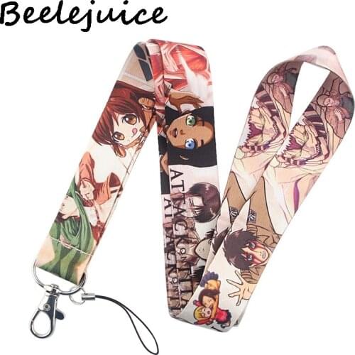 Attack on Titan Neck Strap Lanyard keychain Mobile Phone Strap ID Badge Holder Rope Keyrings Accessories Gift Webbings Ribbons