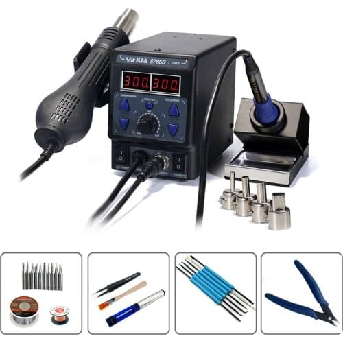 YIHUA 8786D-I 2 in 1 Digital Display Rework Soldering Station BGA Welding Machine Circuit Repair Heat Gun Has Hot And Cold Air
