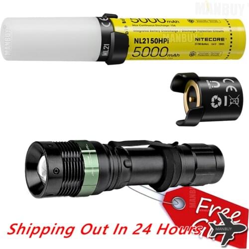 Sale nitecore 21700 Intelligent Battery System NL2150HPi 5000mAh Rechargeable Battery+ MPB21 Powerbank+ ML21 High CRI Flashlight