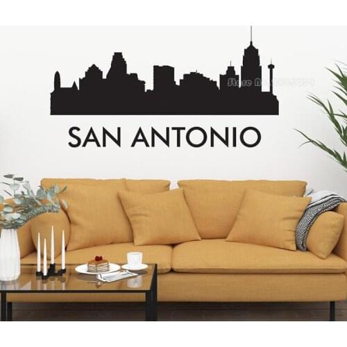 San Antonio Texas Skyline City Wall Stickers Vinyl Art Decals Kids Room Living Room Nature Decor Decoration Accessories LL2554