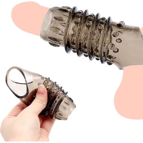 Silicone Reusable Male Penis Sleeve Cock Rings Strapon Delayed Ejaculation Chastity Device Lock Sperm Erection Sex Toys For Men