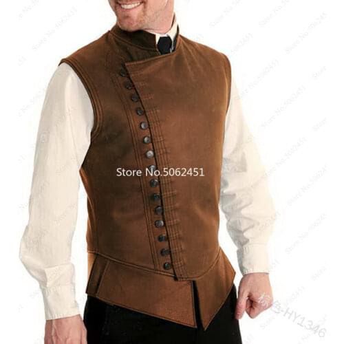 Medieval Men Armor War Leather Vest Larp Knight Warrior Armour Roman Archer Tabard Coat Housekeeper Outfit Party Cosplay Costume