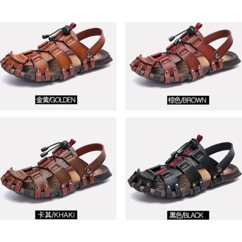 ZEEKSON Men's Leather Sandals