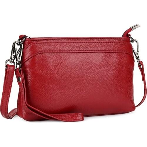 100% Cowhide Leather Womens Messenger Bag Bolsa Feminina Women Small Cross-body Bags High Quality Handbag