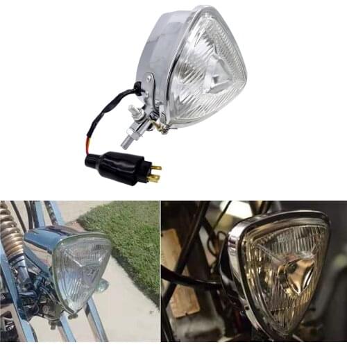 1pc H4 Motorcycle Triangle Headlight Front Lamp for Harley Softail Sportster Dyna Cafe Racer Bobber Chopper Moto Lighting Parts