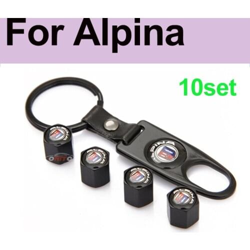 10set Dust-proof for Alpina Leather Black Car Tire Valve Cap Tyre Air Stems Caps Auto Cover for bmw E60 E90 F10 F30 F15 x3 x4 x5