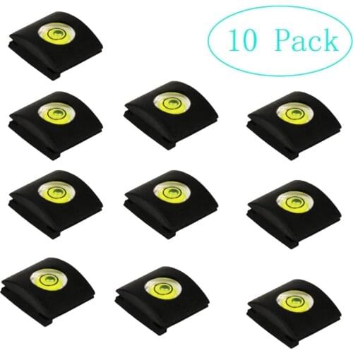 10 Pack Camera Flashlight Hot Shoe hotshoe cover with bubble Spirit Level for Canon Nikon Panasonic Fujifilm Olympus Pentax Sigm
