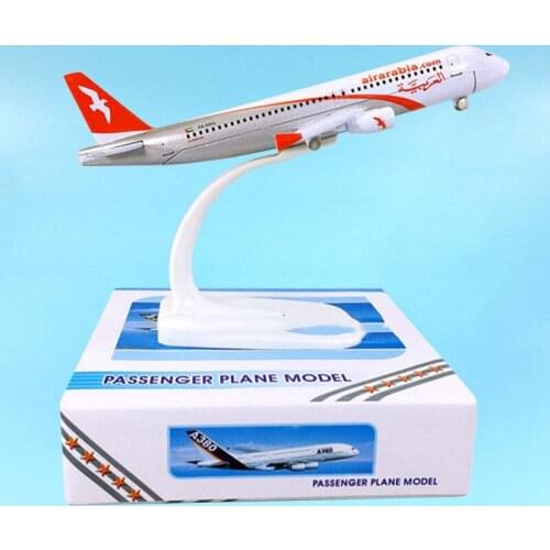 16CM 1:400 Airbus A320-200 Model Airarabia Airline W Base Alloy Aircraft Plane Airliner Display Collection Adult Boys Souvenirs