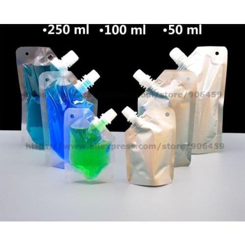 20 pcs Spouted Stand Up Pouch Drinking Water Bag Sauce Flask Spout Pouches Wine Liquor Beverages For Outdoor Travel