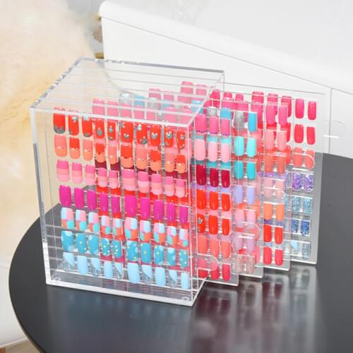 2019 Acrylic Nail Gel Display Box Clear 5 Drawers Display Shelf Nail Sample Display Rack Box For Manicure Store High Qaulity