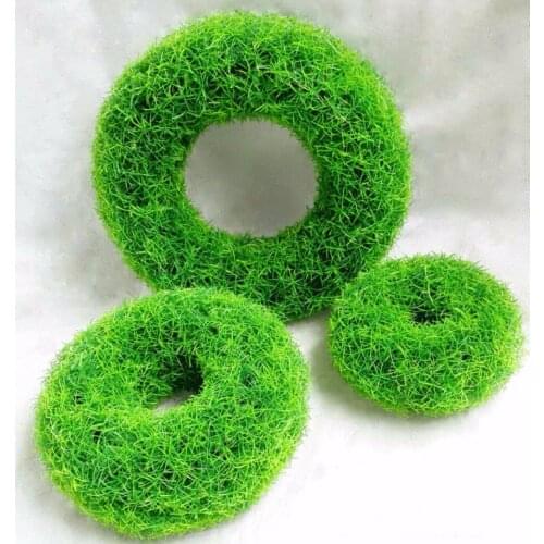 3pcs/set Green Artificial Plastic Grass Wreath Hoop For Wedding Party Home Office Hotel Decoration