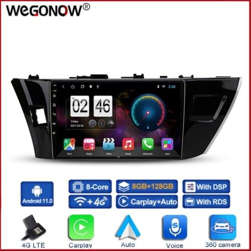 360 Panoramic Camera 6G+128G Android 10.0 Car DVD Player GPS WIFI Bluetooth RDS Radio For Toyota Corolla 11 2012 -2014 2015 2016