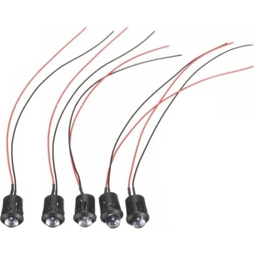 5pcs 12v 10mm Waterproof Pre-wired Constant Led Ultra Bright Water Transparent Bulb Indicator Signals Light