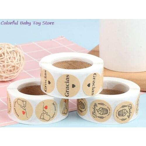 500Pcs/roll Bakery Stickers Labels for Baked Food Bread Cake Package Decoration