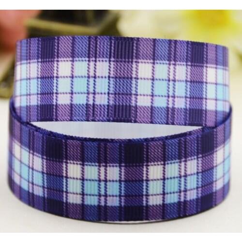 7/8'' 22mm,1" 25mm,1-1/2" 38mm,3" 75mm check pattern Printed grosgrain ribbon party decoration 10 Yards X-02477
