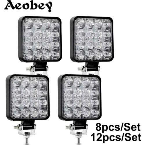 Aeobey New Led Light Bar 48w Led Bar 16barra Square Spotlight Off road LED Work Light 12V 24V For Car Truck 4X4 4WD Car SUV ATV