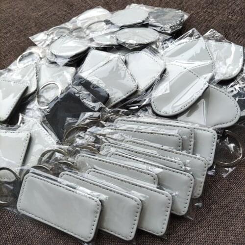 Free Shipping 50pcs Blank Sublimation Leather Pendant Tags Key Chains DIY Printing Sublimation Ink Transfer paper