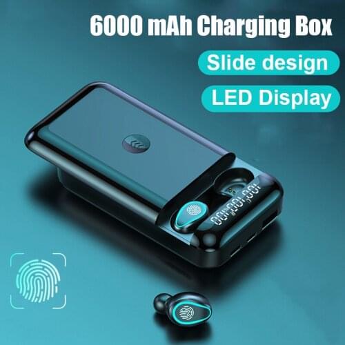 KINGSTAR Wireless Earphones 6000MAh Charging Box HD Stereo Bluetooth Headphones Sports Waterproof Earbuds Headset with Dual Mic