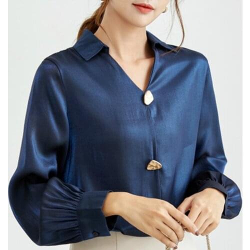 Womens Tops And Blouses Long Sleeve Chiffon Blouse Women Shirts Blouses Woman 2021 V-neck Office Ladies Tops Blouse Women C266